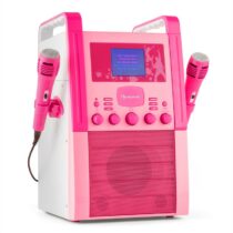 KA8P-V2 PK, ružová, karaoke systém s CD prehrávačom, AUX, 2 mikrofóny