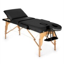 MT 500, čierny, masážny stôl, 210 cm, 200 kg, sklápací, jemný povrch, taška