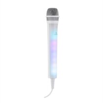 Kara Dazzl, karaoke mikrofón, LED svetelný efekt, biely