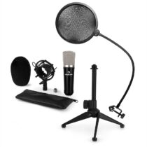 CM003 mikrofónová sada V2 kondenzátorový mikrofón XLR, mikrofónový stojan, pop filter