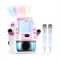 Kara Liquida BT ružová farba + Dazzl mikrofónová sada, karaoke zariadenie, mikrofón, LED osvetlenie