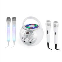 SingSing biela + Dazzl Mic Set karaoke zariadenie, mikrofón, LED osvetlenie