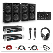 eStar Bass-Party DJ systém + PA zosilňovače + DJ mixér + subwoofery + slúchadlá
